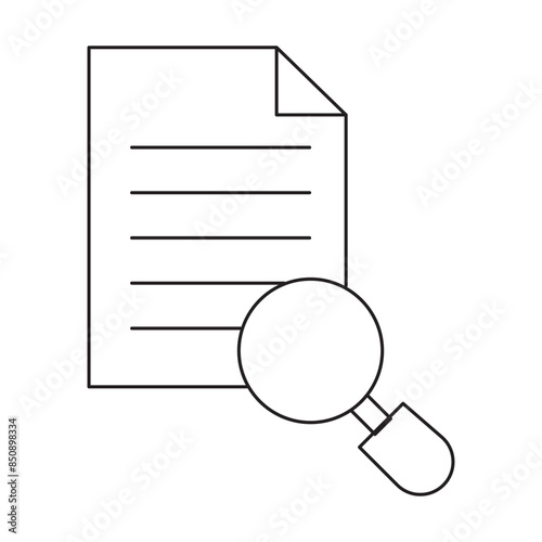 File document search magnifier icon vector design