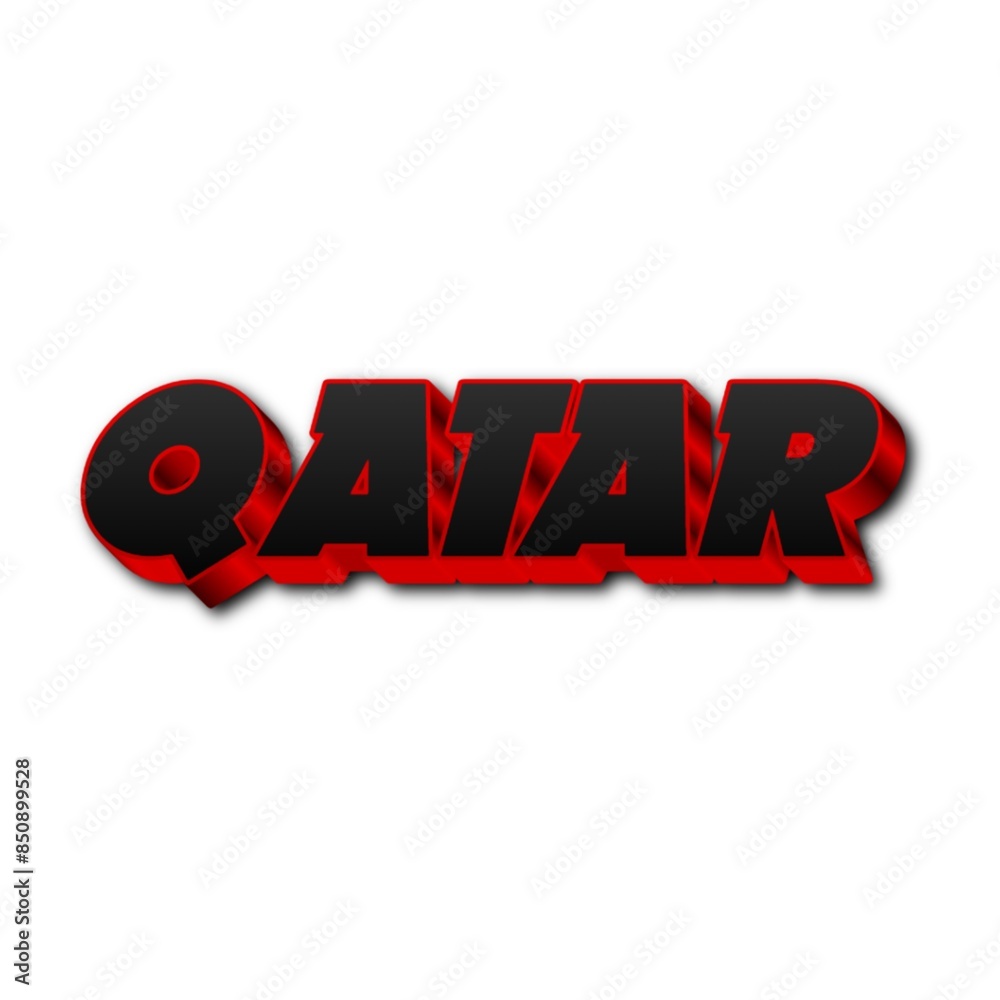 Fototapeta premium 3D Qatar text poster art