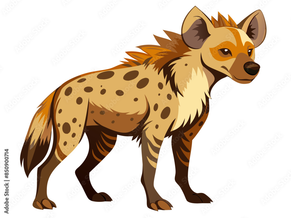 Fototapeta premium Hyena vector illustration, cute animal vector illustration, Hyena illustration vector, cute Hyena cartoon illustration