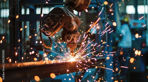 Industrial Robot Welding Sparks