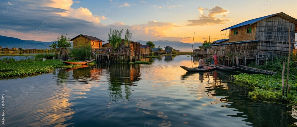 AI generator image of 'Inle Lake' 'The way of the Intha tribe' Burmese ...