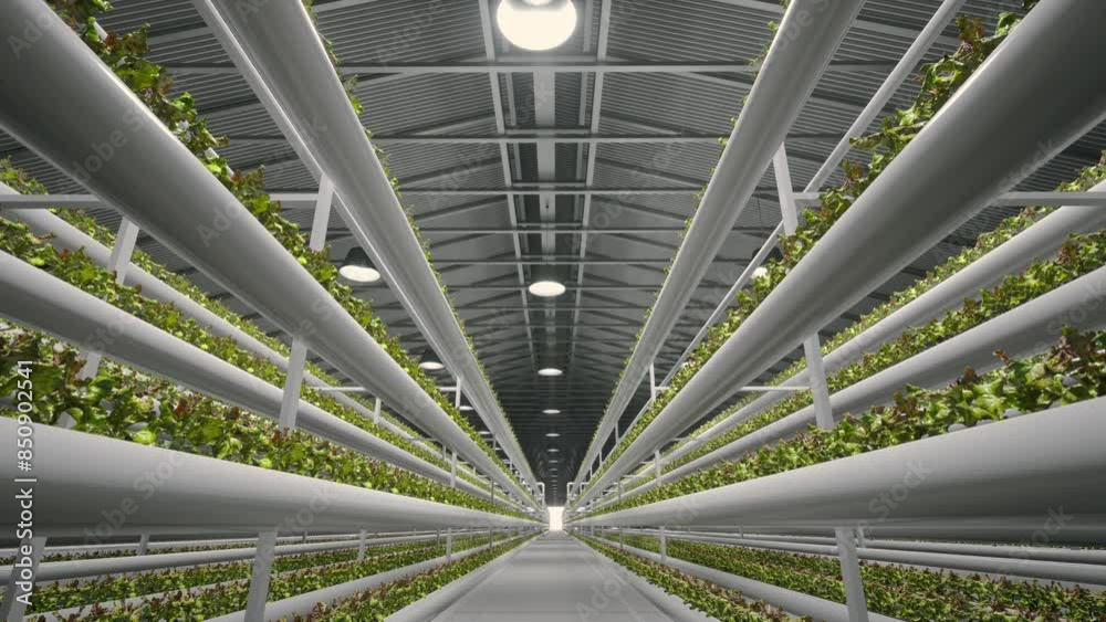 Hydroponic In The Vast Greenhouse.Aquaculture. Herb Plantation With Watering System. Efficient And Innovative Agriculture Cultivation. Hundreds Of Plants Are Growing On The Farm. Food Production Hydroponic In The Vast Greenhouse.Aquaculture. Herb Plantation With Watering System. Efficient And Innovative Agriculture Cultivation. Hundreds Of Plants Are Growing On The Farm. Food Production