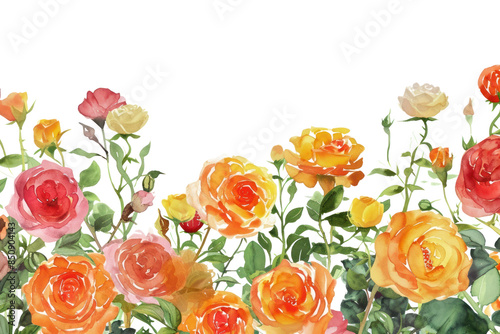 PNG Blooming orangeroses garden backgrounds pattern flower. photo