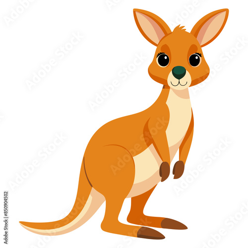 Kangaroo vector illustration, cute animal vector illustration, Kangaroo illustration vector, cute Kangaroo cartoon illustration