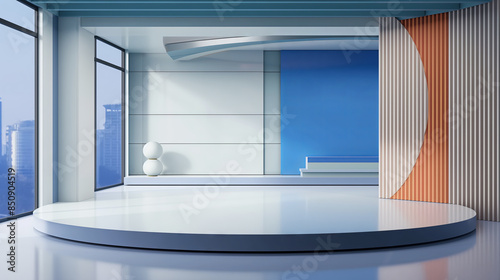 elevision studio, virtual studio set. ideal for green screen compositing.