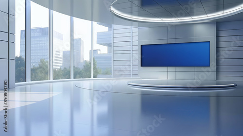 Television studio, virtual studio set. ideal for green screen compositing