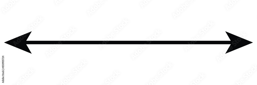 Dual sided arrow. Horizontal dual sided long straight arrow signs. Black double arrow icon isolated on white background. Vector illustration. Eps file 108. Dual sided arrow. Horizontal dual sided long straight arrow signs. Black double arrow icon isolated on white background. Vector illustration. Eps file 108.