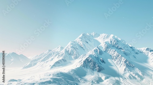Mountains covered in snow under a clear blue sky © TheWaterMeloonProjec