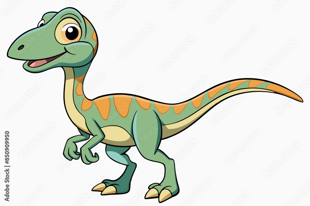 Fototapeta premium Happy Coelophysis dinosaur cartoon vector illustration 
