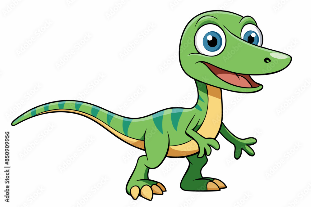 Fototapeta premium Happy Coelophysis dinosaur cartoon vector illustration 