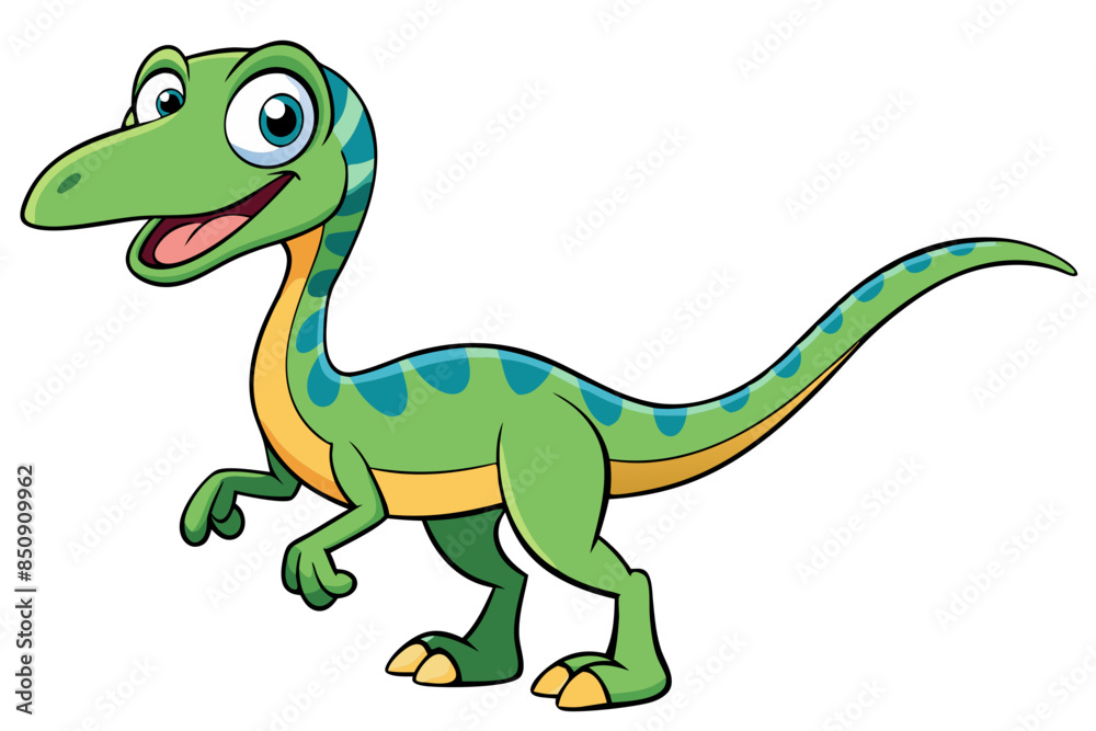 Happy Coelophysis dinosaur cartoon vector illustration Happy Coelophysis dinosaur cartoon vector illustration