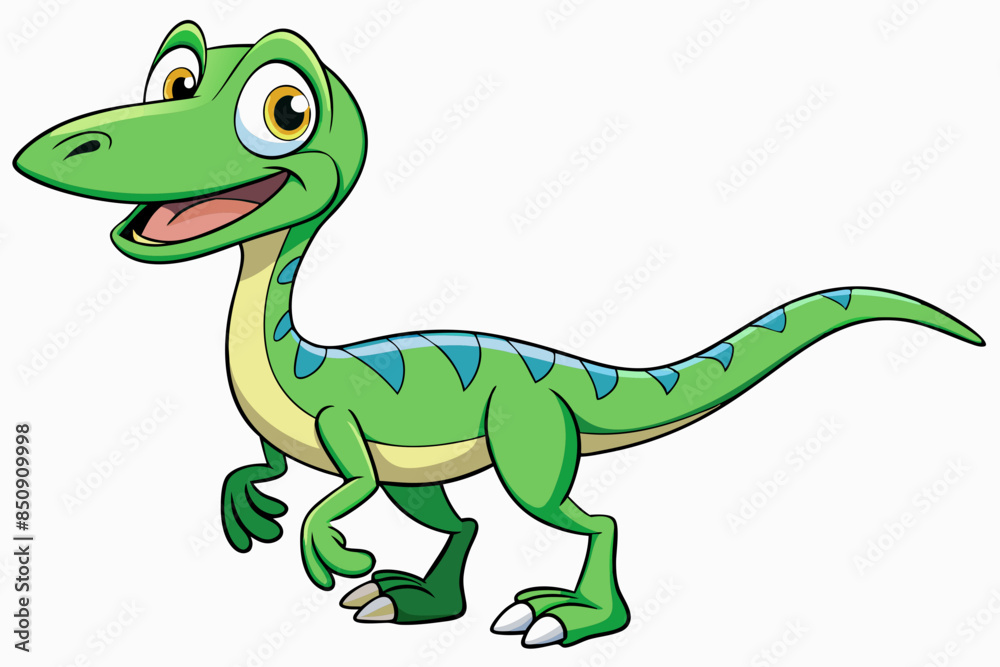 Fototapeta premium Happy Coelophysis dinosaur cartoon vector illustration 