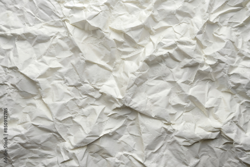 Fototapeta premium Seamless bright white old paper texture with creases and crunches - High quality