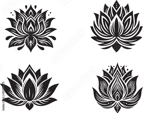 Lotus silhouette vector illustration.eps