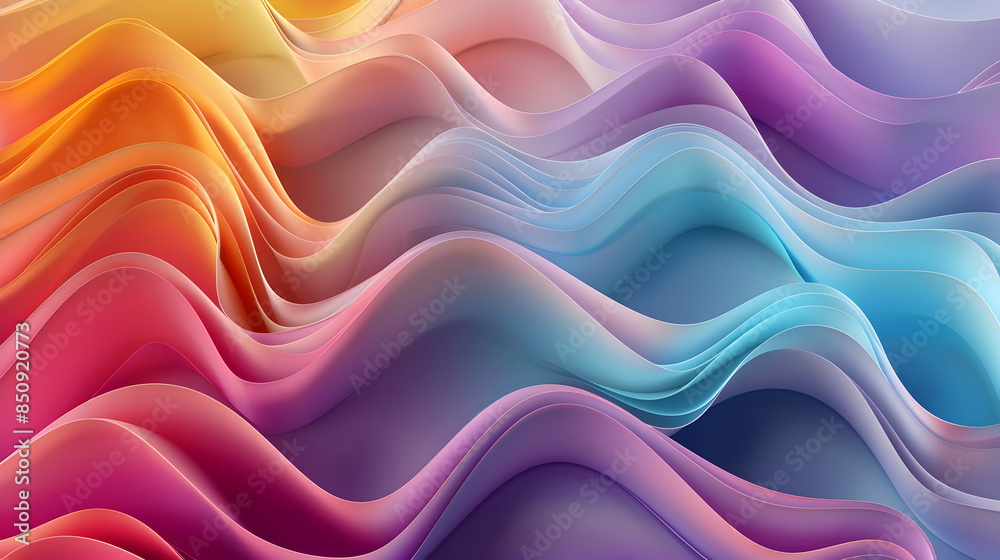 Curved lines with gradient colors that blend together forming abstract background Curved lines with gradient colors that blend together forming abstract background
