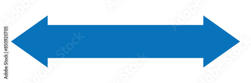 Blue double headed arrow on white background illustration direction navigation symbol side ways. Vector illustration. Eps file 186.