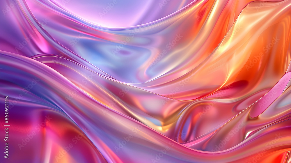 Naklejka premium Different smooth shapes and satin surface with soft multicolor, abstract background