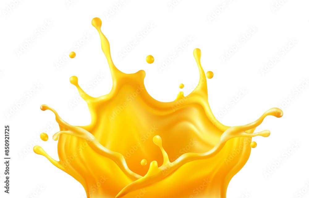 Realistic orange juice crown splash. Fruity spray and drops of fruity sweet drinking water. Liquid with bubbles isolated. PNG Illustration. Realistic orange juice crown splash. Fruity spray and drops of fruity sweet drinking water. Liquid with bubbles isolated. PNG Illustration.