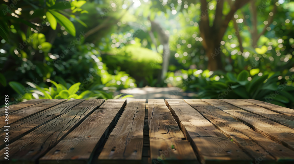 Natural Wooden Surface Garden, Free Space Realistic Natural Wooden Surface Garden, Free Space Realistic