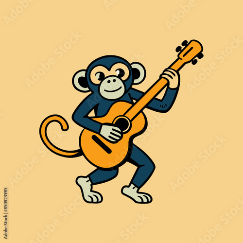 Monkey dancing to the guitar music