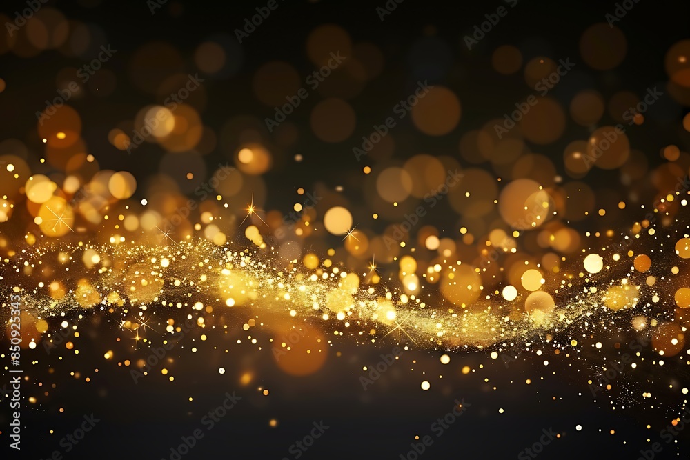 Obraz premium Festive abstract gold bokeh background, party, Christmas, new year, anniversary 