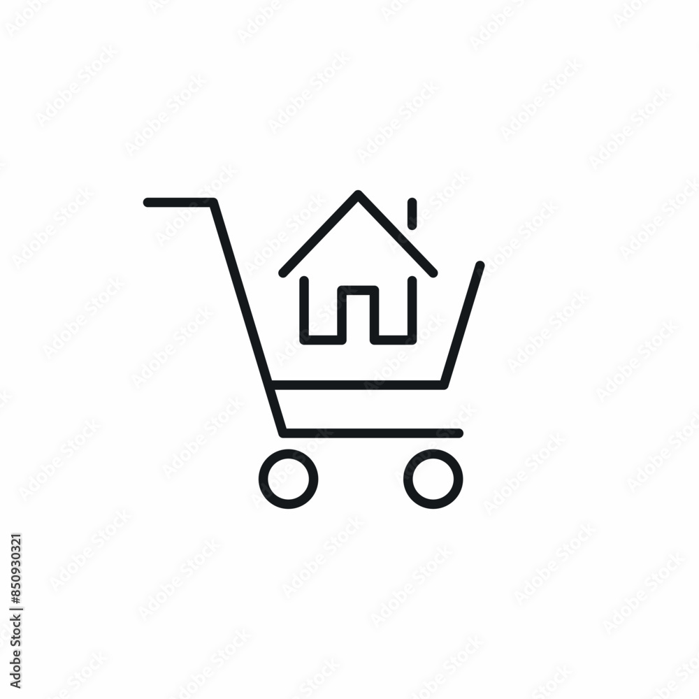 house property in trolley icon house property in trolley icon