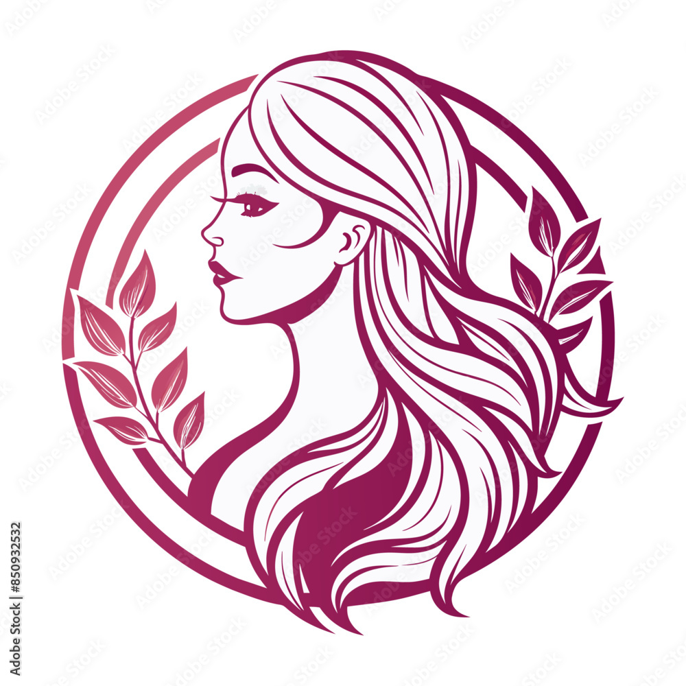 person with long hair, woman with long hair, woman silhouette, line art silhouette beauty logo person with long hair, woman with long hair, woman silhouette, line art silhouette beauty logo