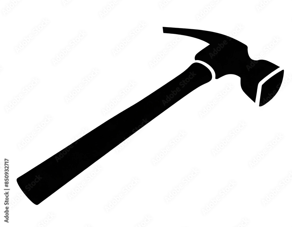 schwarze Silhouette Kontrast Hammer icon isoliert auf weißen Hintergrund, Freisteller schwarze Silhouette Kontrast Hammer icon isoliert auf weißen Hintergrund, Freisteller