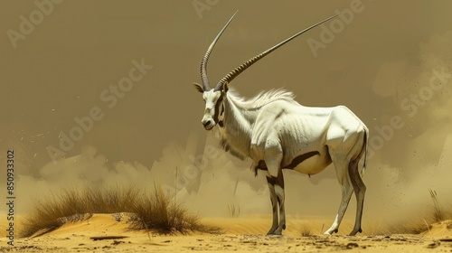 Scimitar Horned Oryx Oryx dammah photo