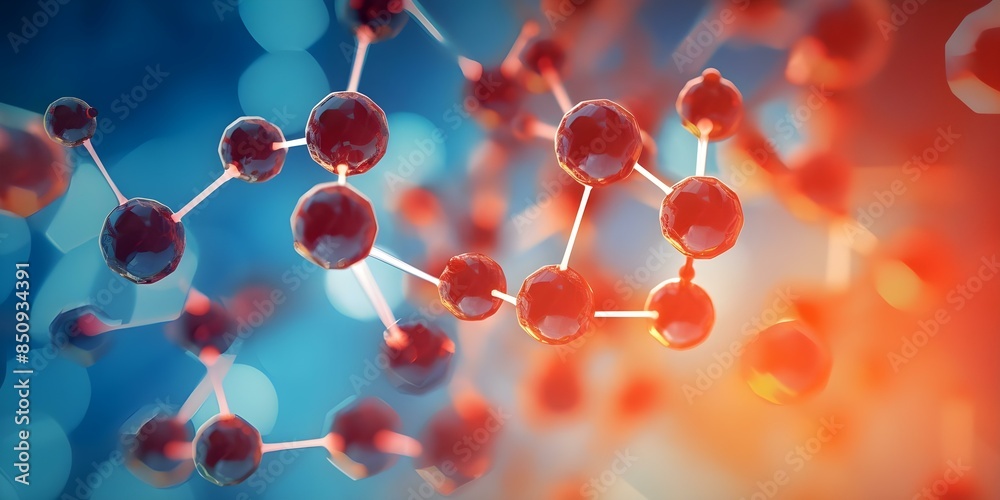 Microscopic view of amino acid structural formula. Concept Chemical
