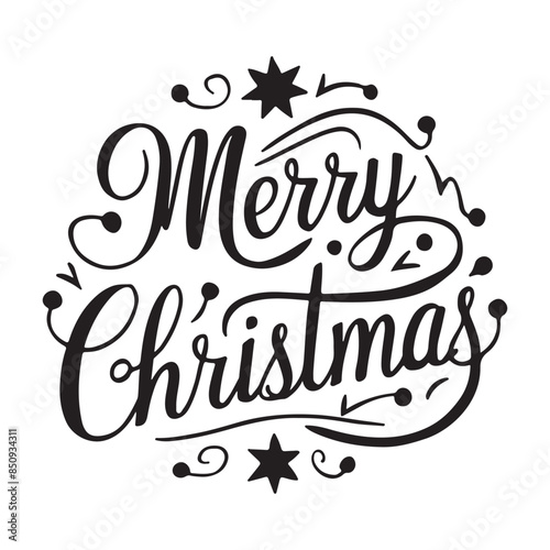 Merry christmas typography in vector