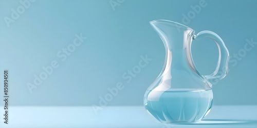 Blue neti pot against blue background for nasal rinsing to treat congestion. Concept Health & Wellness, Nasal Congestion Relief, Natural Remedies, Blue Neti Pot, Cold and Flu Relief photo