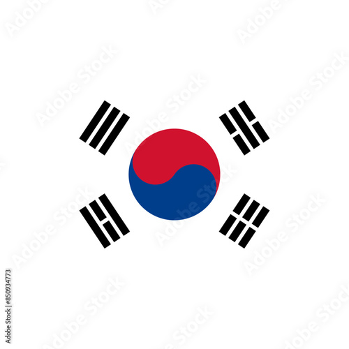 Round South Korea flag icon