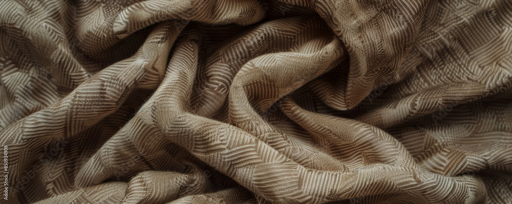 Fabric background with soft, chenille texture in warm taupe.
