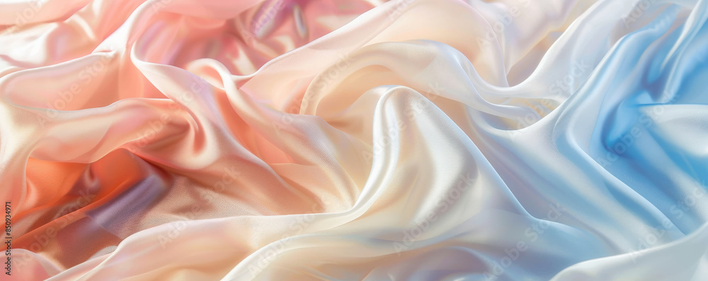 Fabric background with soft, pastel-colored silk folds. Fabric background with soft, pastel-colored silk folds.