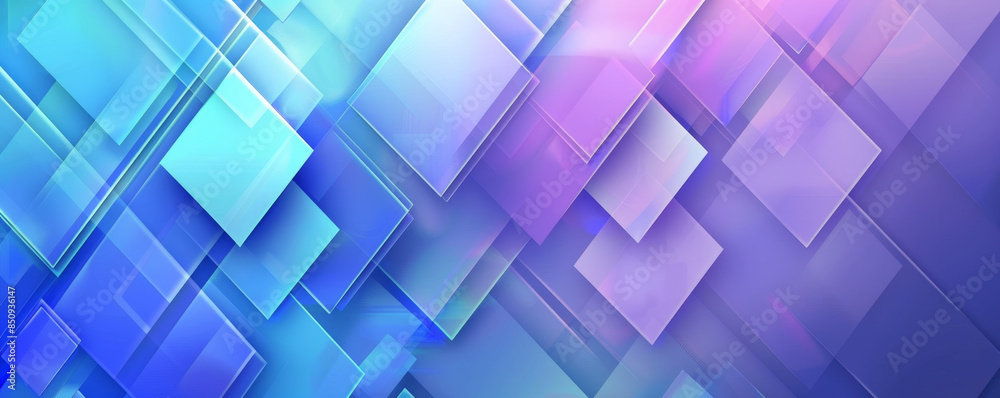 Obraz premium Geometric background with smooth, gradient diamond shapes in cool blues.