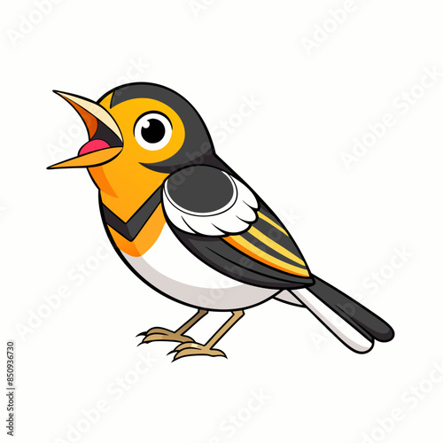 Blackburnian Warbler bird knocks vector kawaii 