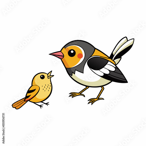 Blackburnian Warbler bird knocks vector kawaii 