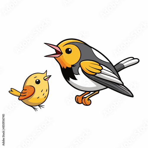 Blackburnian Warbler bird knocks vector kawaii 