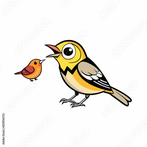 Blackburnian Warbler bird knocks vector kawaii 