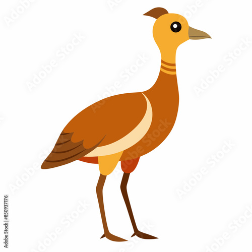 Bustard bird stands vector kawaii  illustration photo