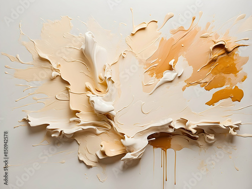 High-texture cream paint explosion photo