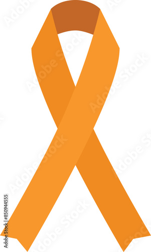 Orange Awareness Ribbon Kidney cancer icon. photo