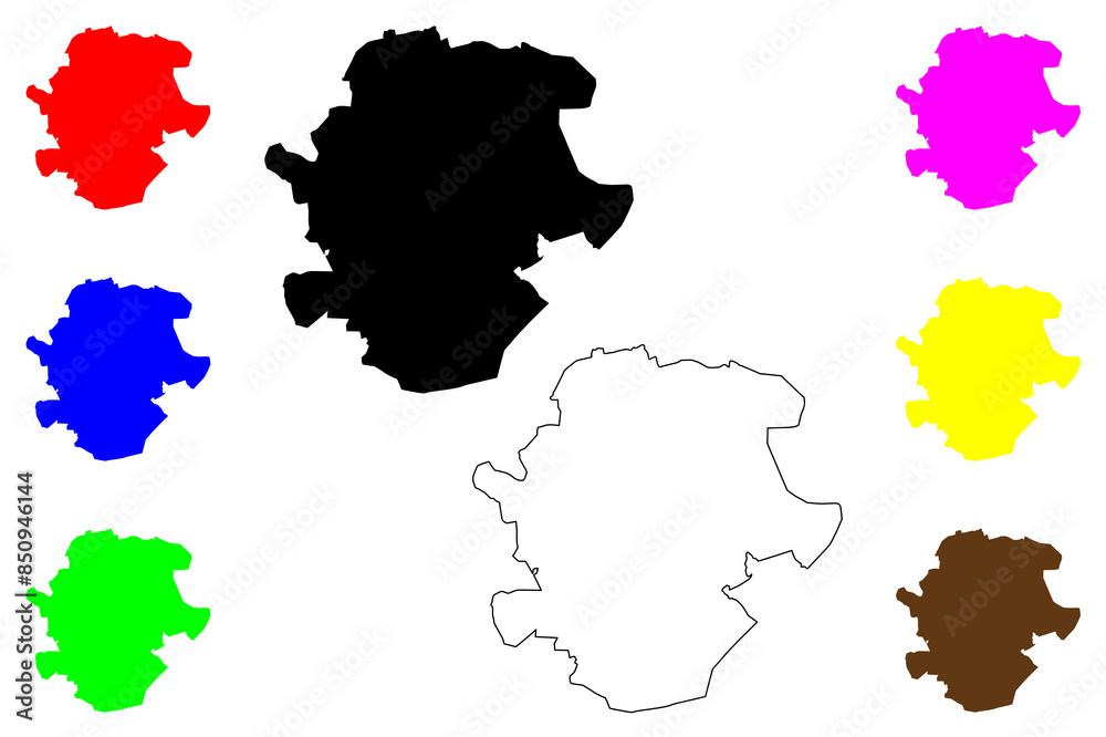 Coimbatore City (Republic of India, Tamil Nadu State) map vector illustration, scribble sketch City of Kovai or Koyamuthur map Coimbatore City (Republic of India, Tamil Nadu State) map vector illustration, scribble sketch City of Kovai or Koyamuthur map