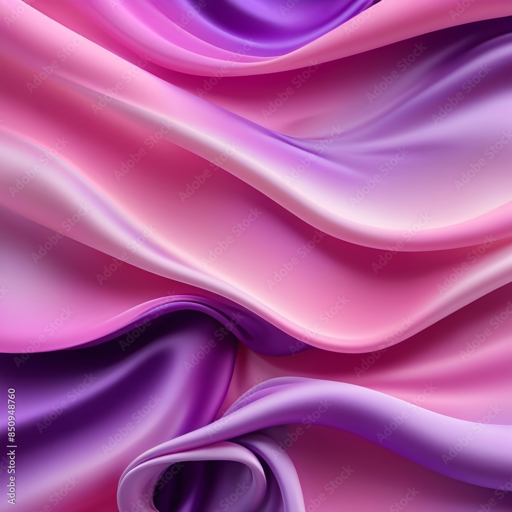 Obraz premium 3D Flow Purple and Pink Gradient Silk Fabric Background