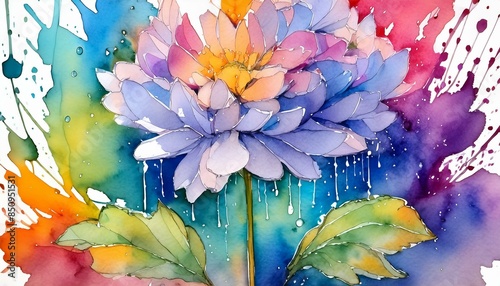 水彩画の美しい色合いの紫陽花13