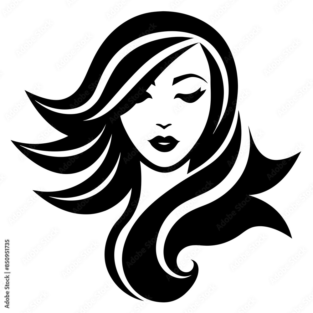 portrait of a girl logo illustration portrait of a girl logo illustration