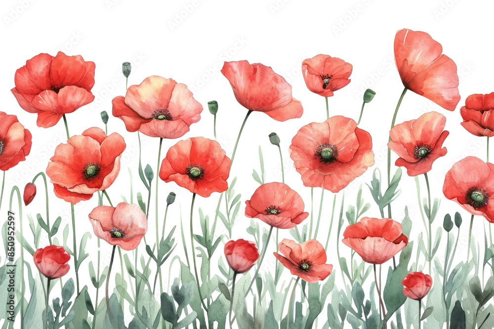 Obraz premium PNG Small flower border backgrounds poppy plant.