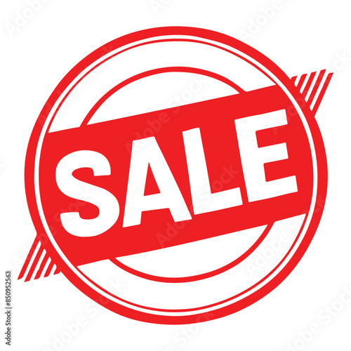 sale stamp in red color