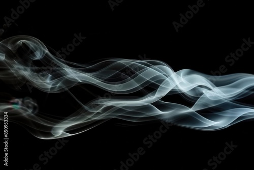 enigmatic mist swirling smoke dance in contrasting light and shadow fluid fantasia on black